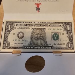 US Dollar Bill with Santa's Photo - UNC, Collector